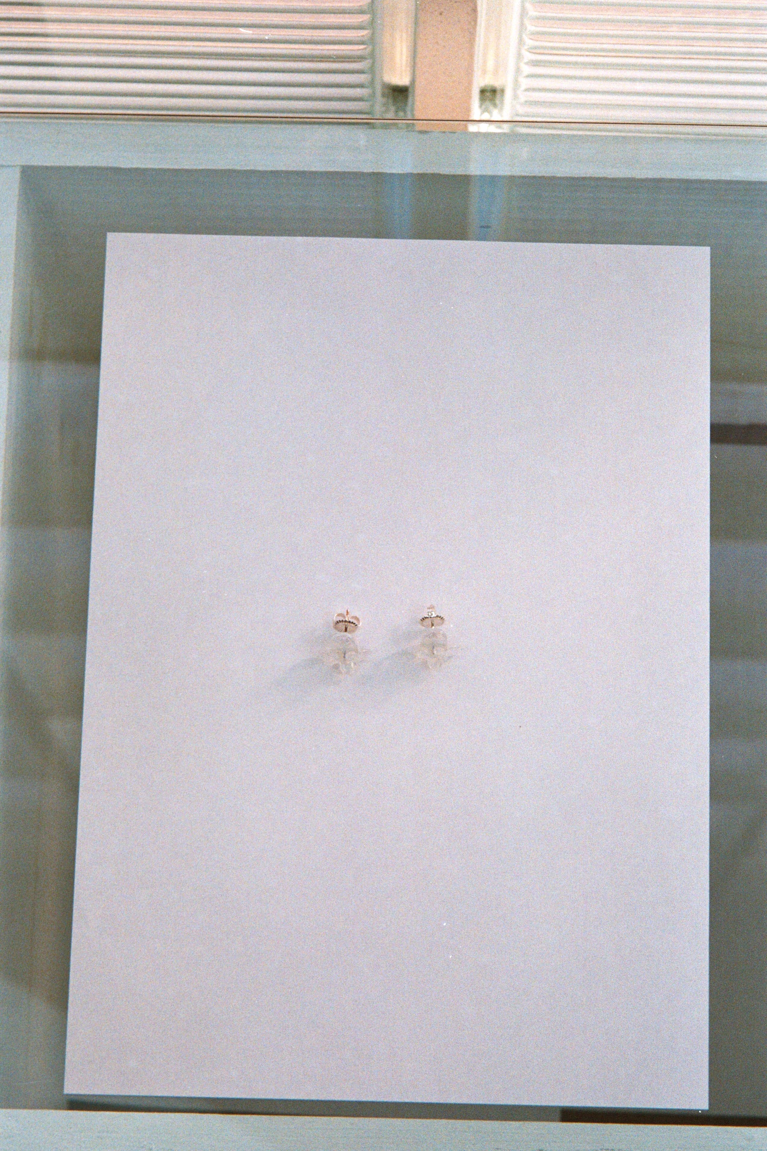 Pensée earrings - Opaline white