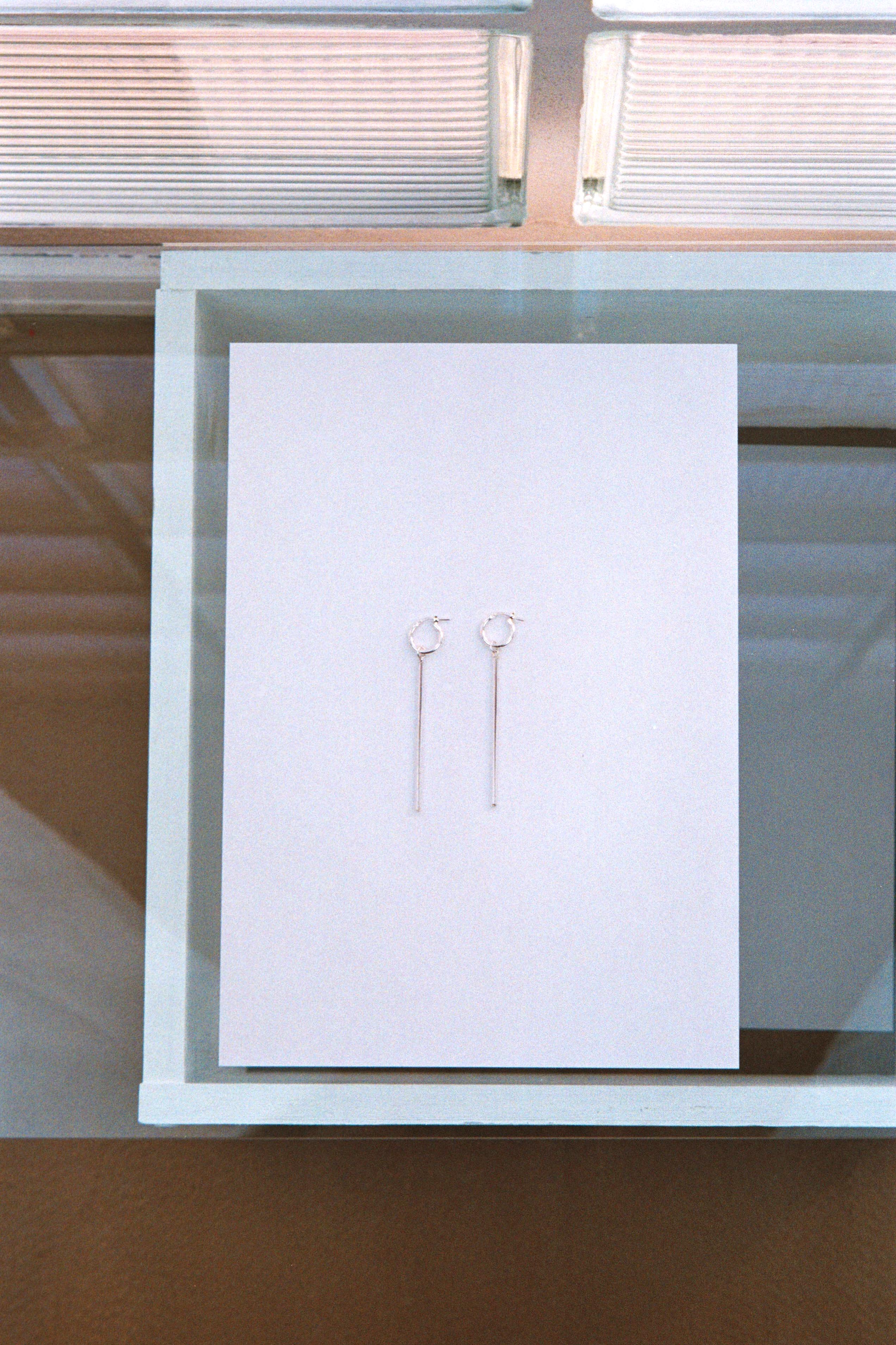 Rod earrings - Plain silver
