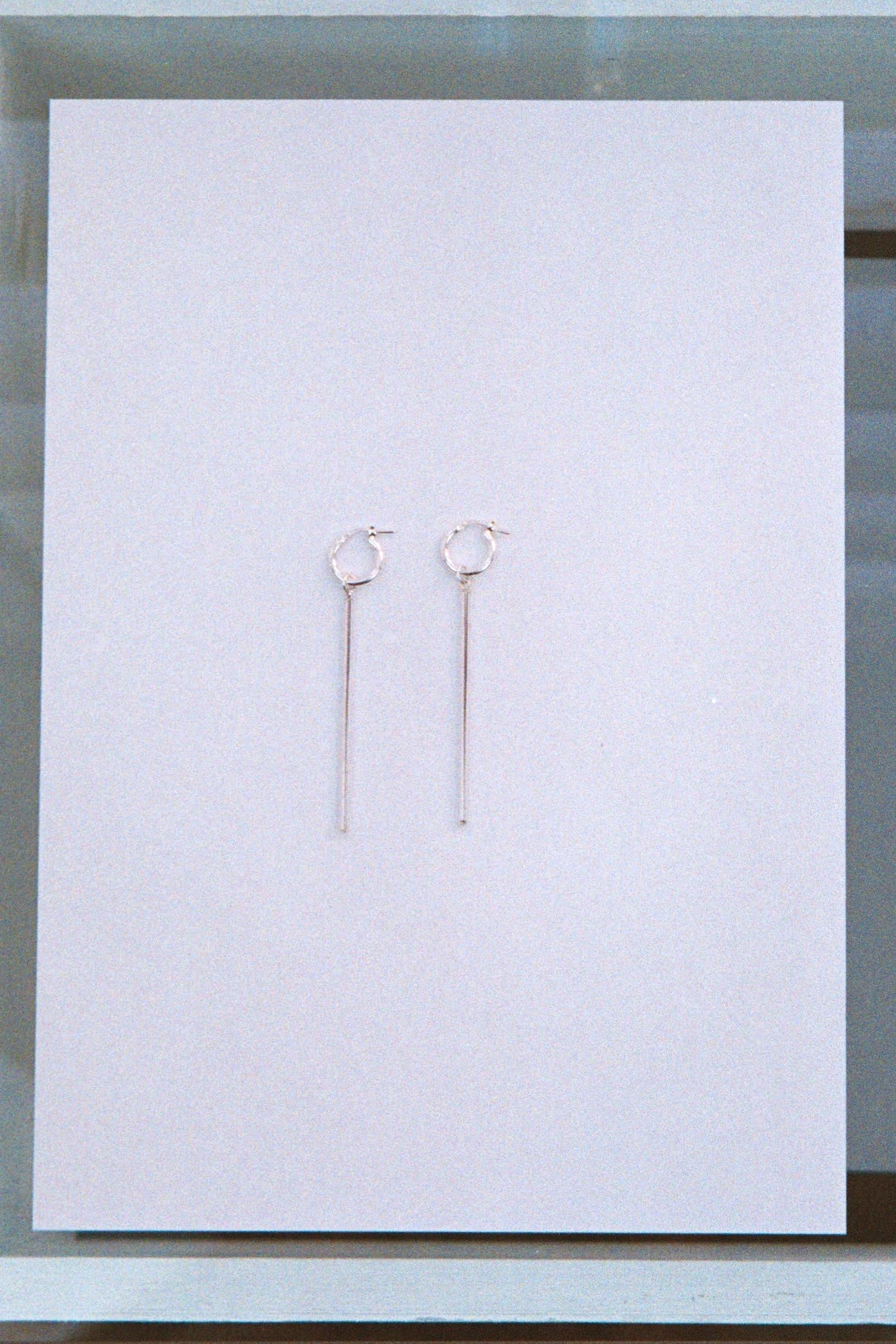 Rod earrings - Plain silver
