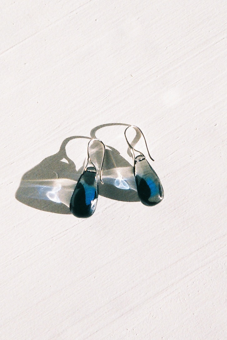 Barna earrings - Smoke and blue