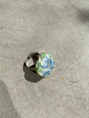 Molten glass ring - Blue – Sisi Joia