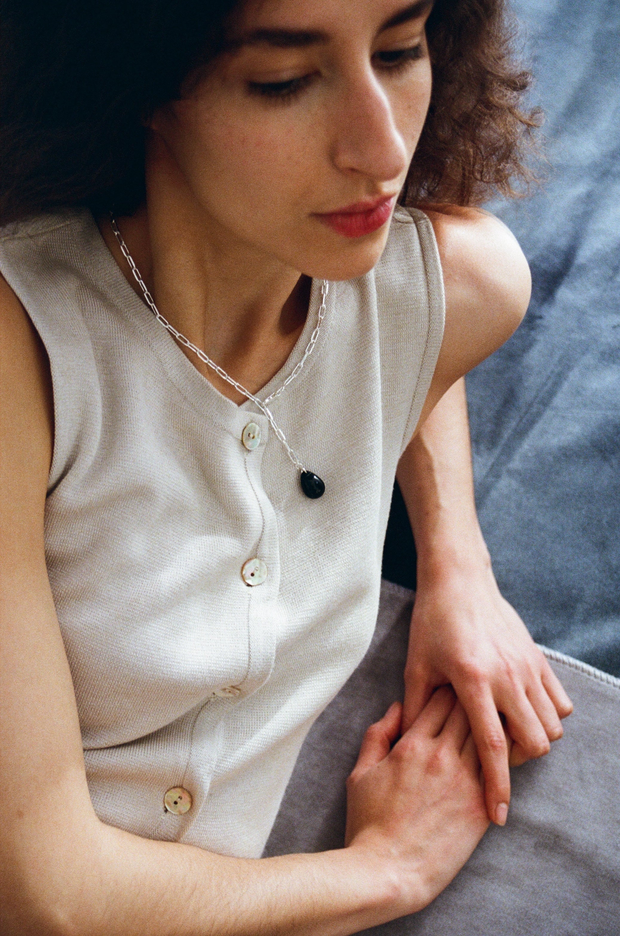 Gota chain necklace - Black