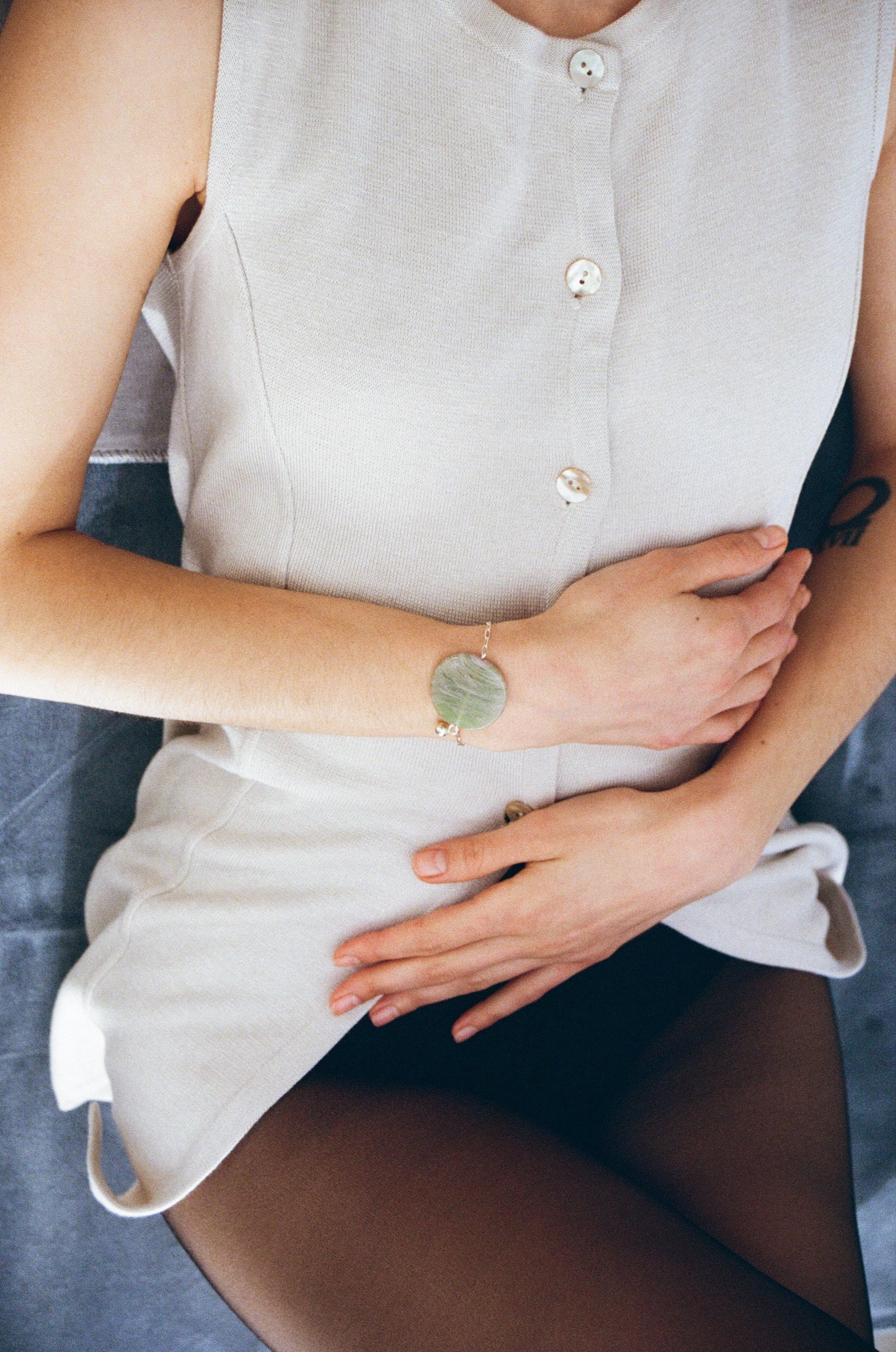 Gong bracelet - Marbled green