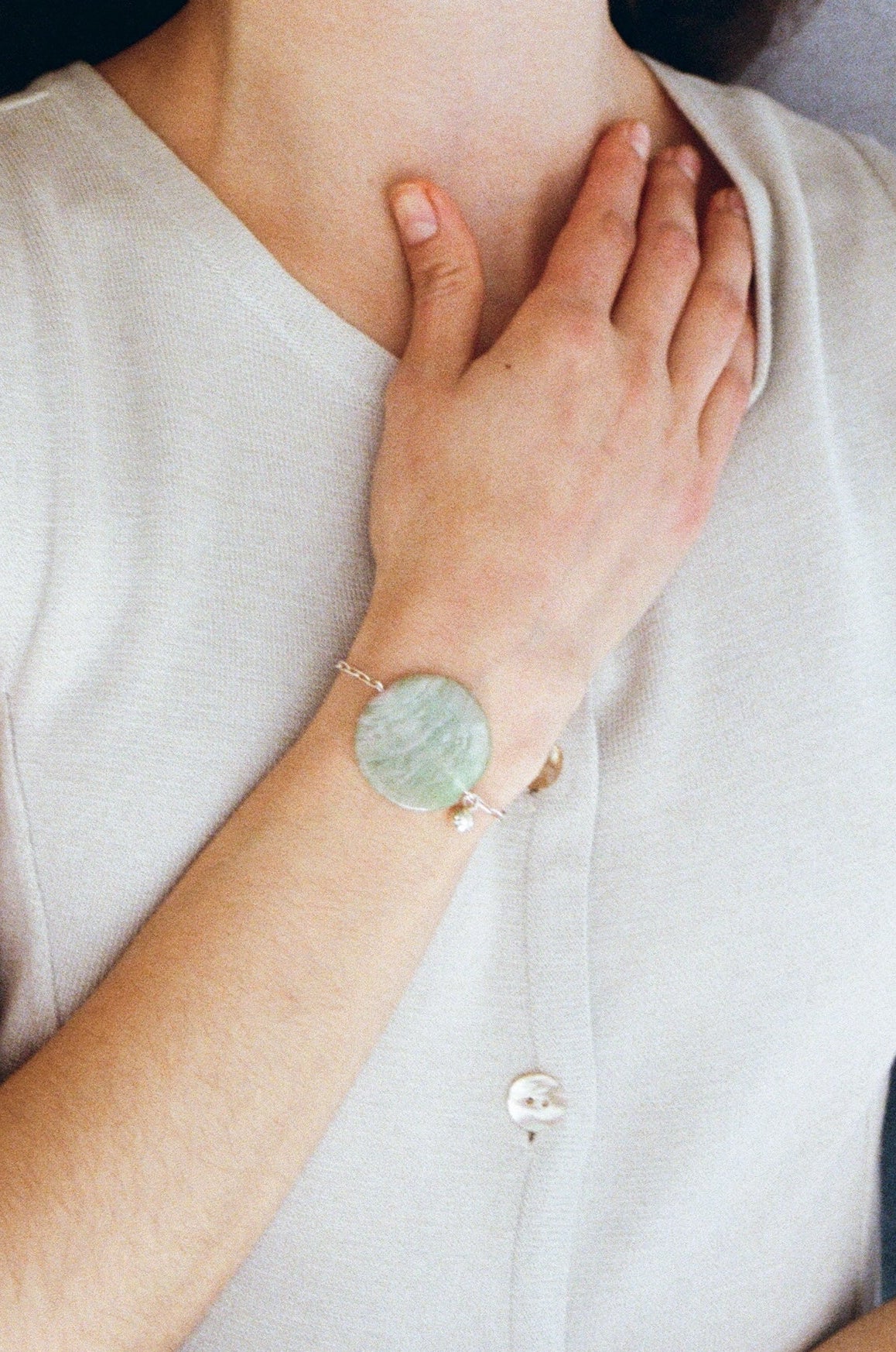 Gong bracelet - Marbled green