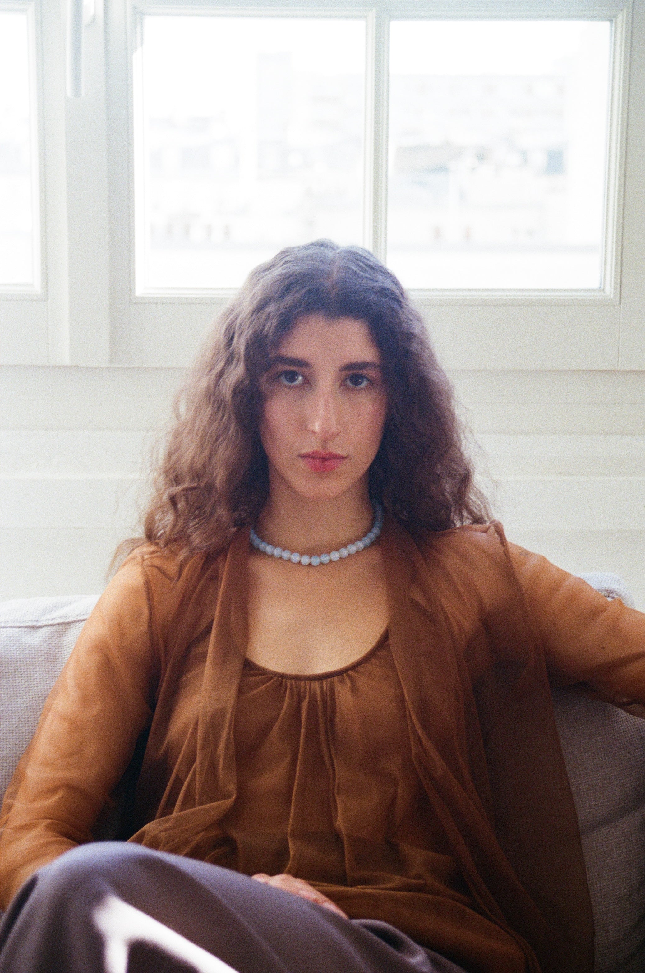 Marie necklace - Opaline blue