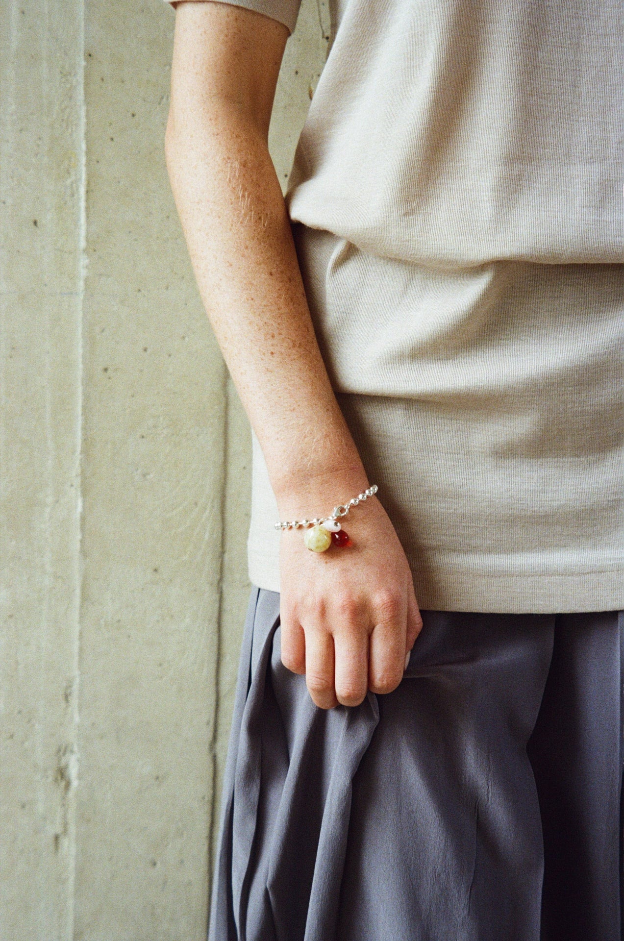 Clapio bracelet - Yellow / Red / Pale pink