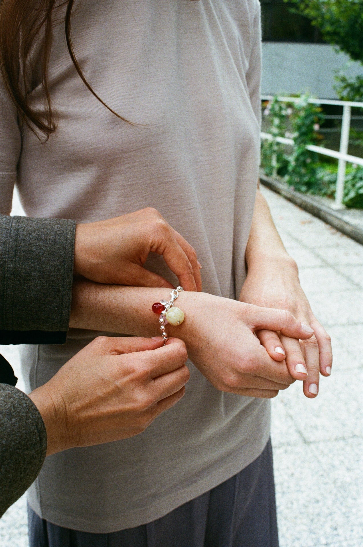 Clapio bracelet - Yellow / Red / Pale pink