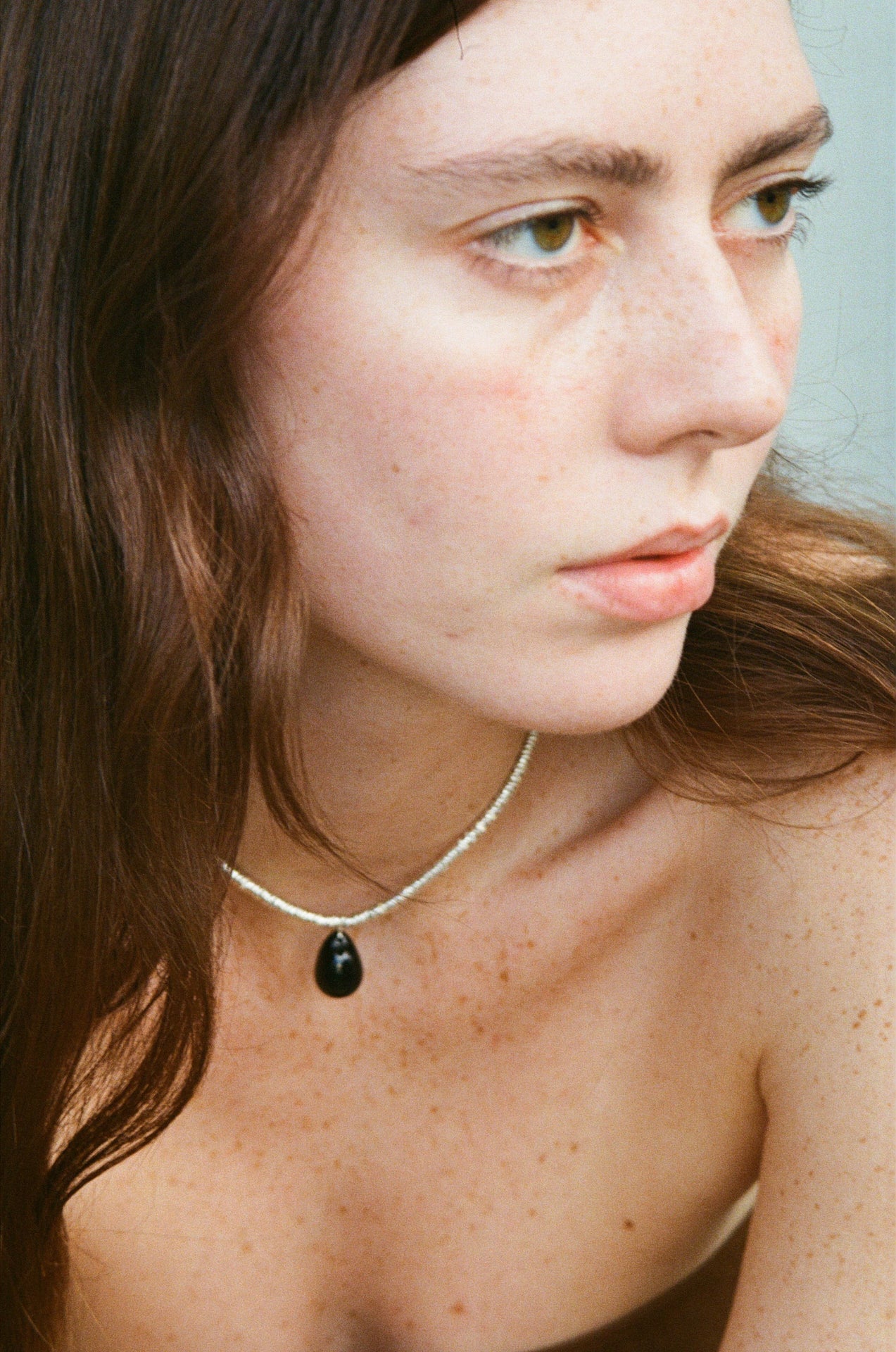 Corail necklace - Hematite / Black