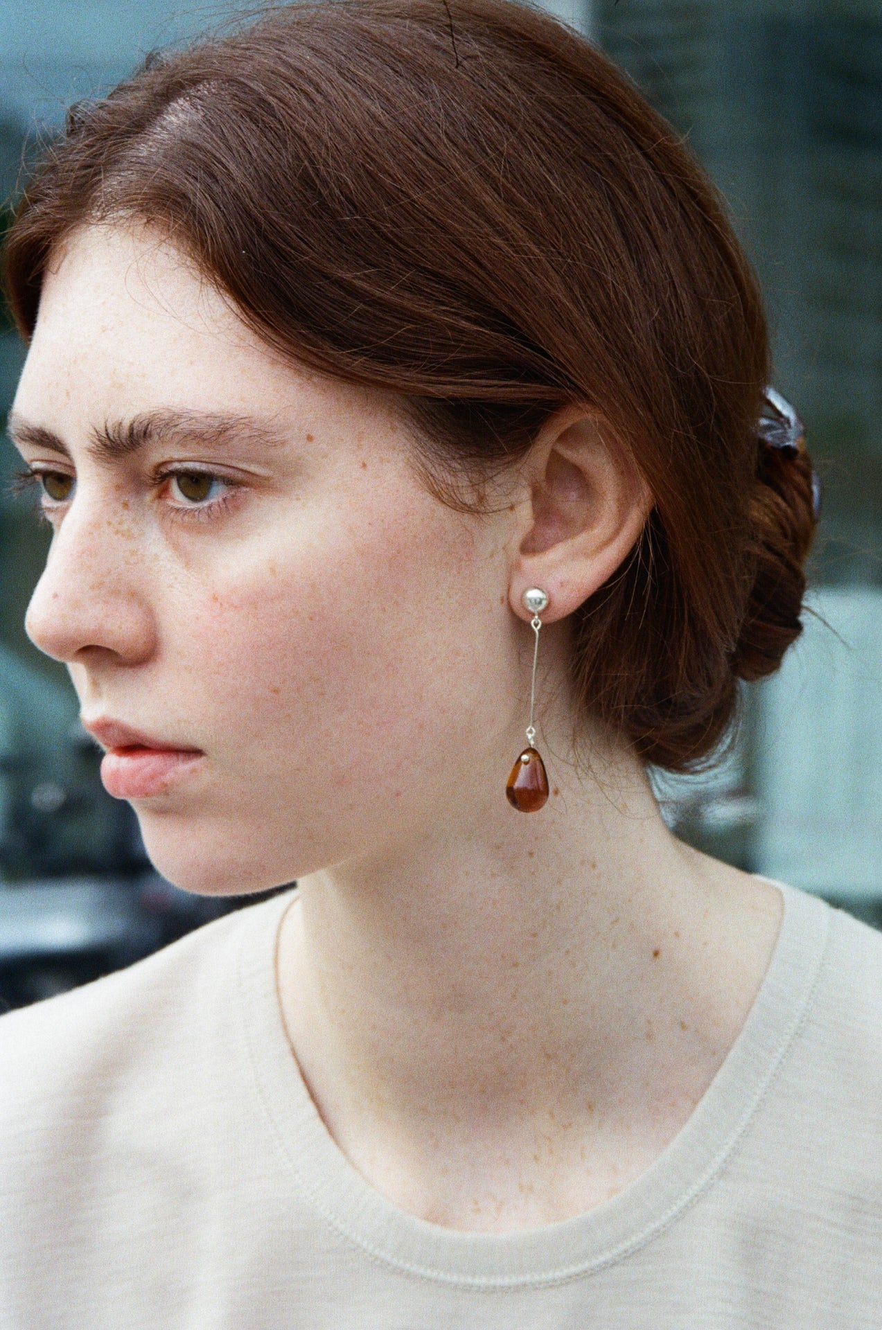 Gota Long earrings - Amber