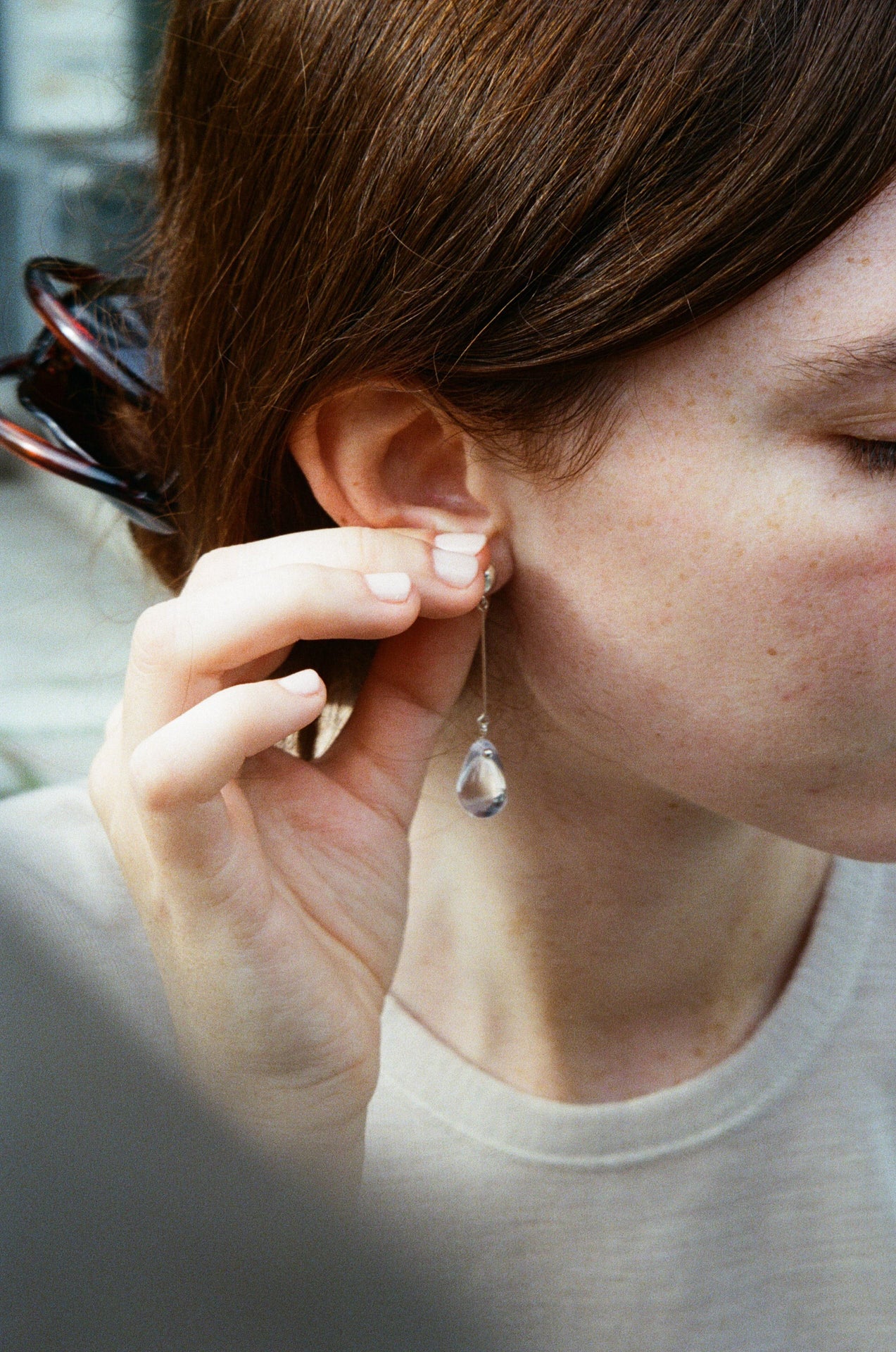 Gota Long earrings - Clear