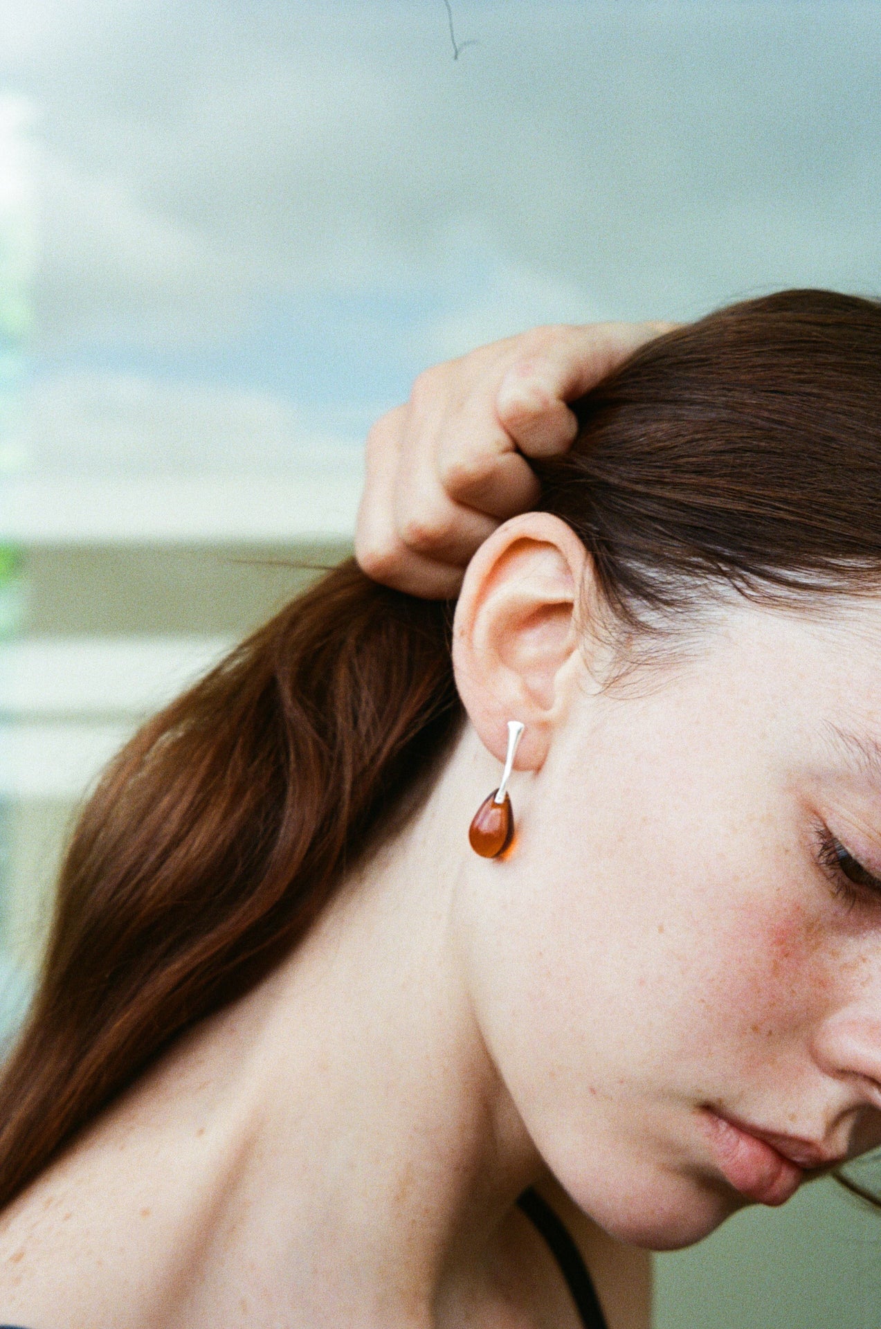 Gota Nail earrings - Amber