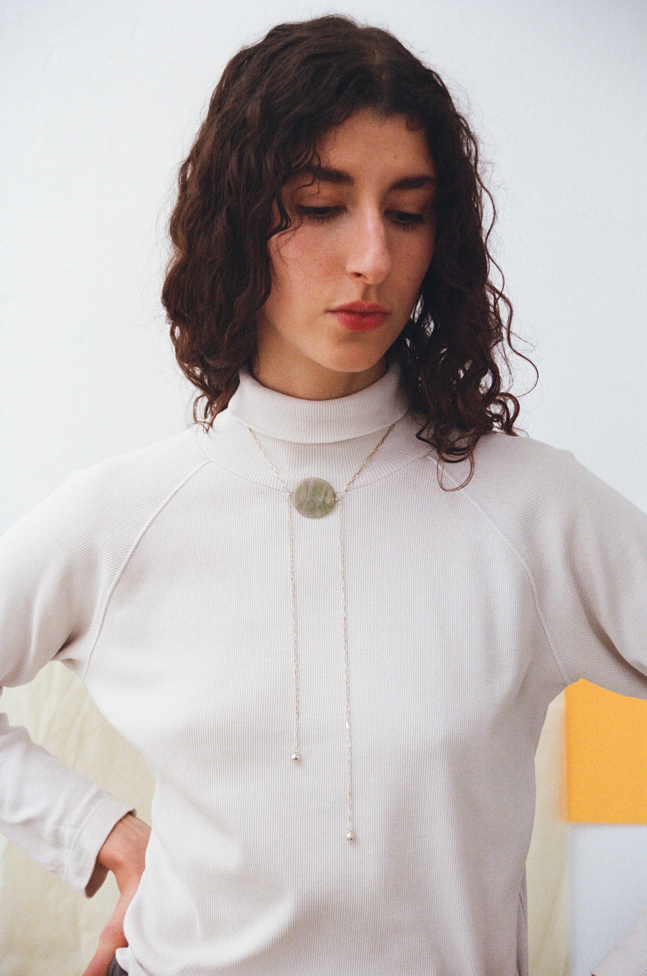 Gong neckalce - Marbled green