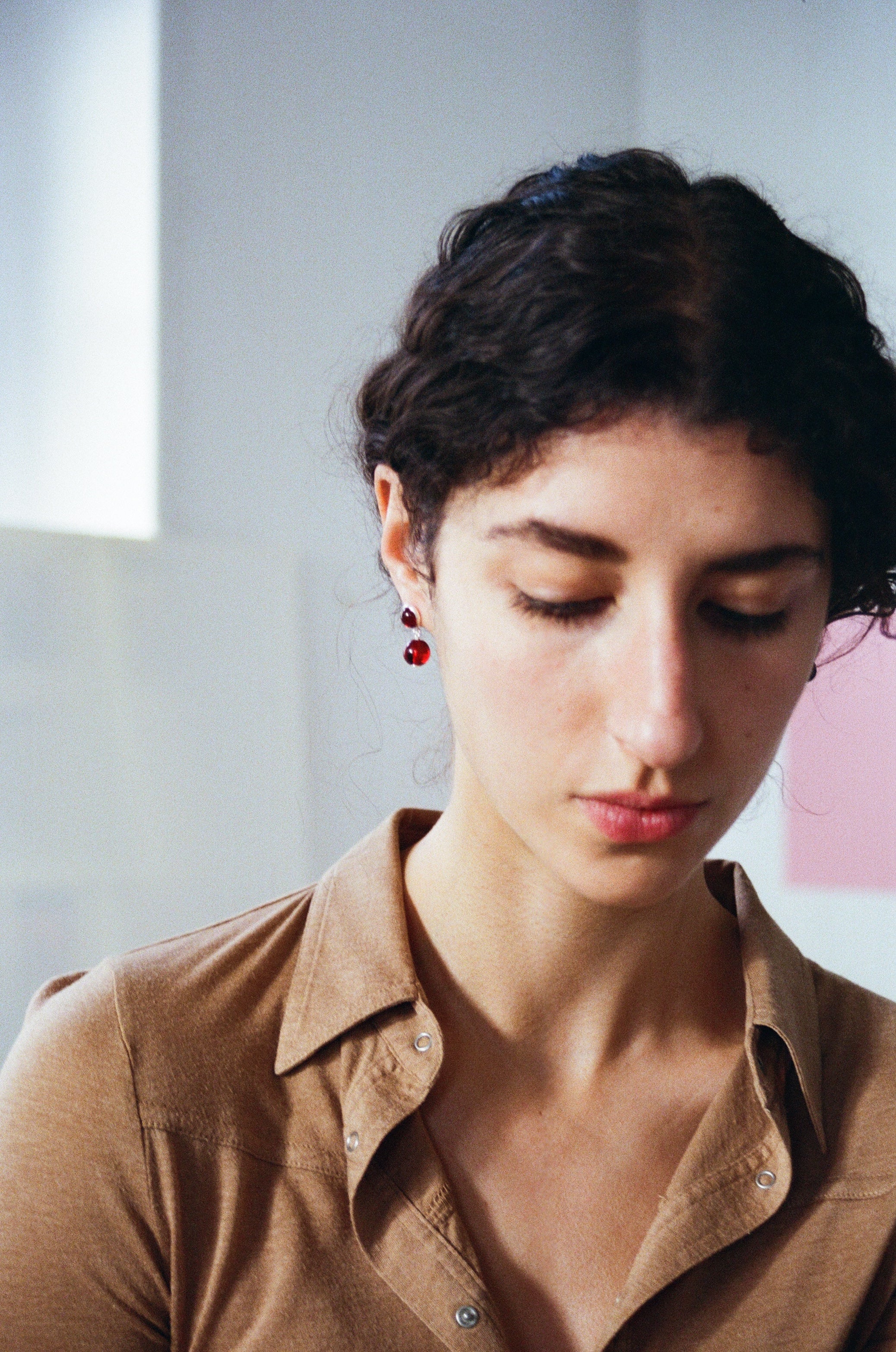 Mate earrings - Grenat