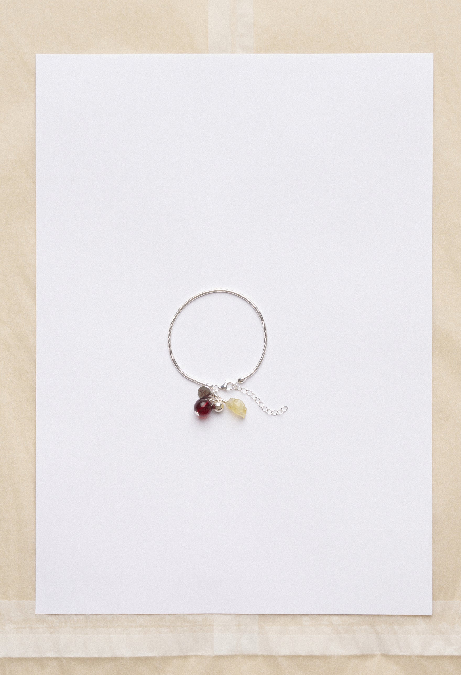 Blatt bracelet - Grenat / Opaline yellow