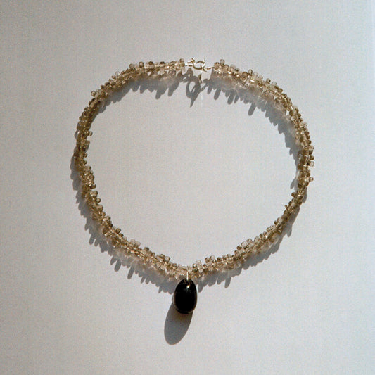 CORAIL necklace - Grey / Black