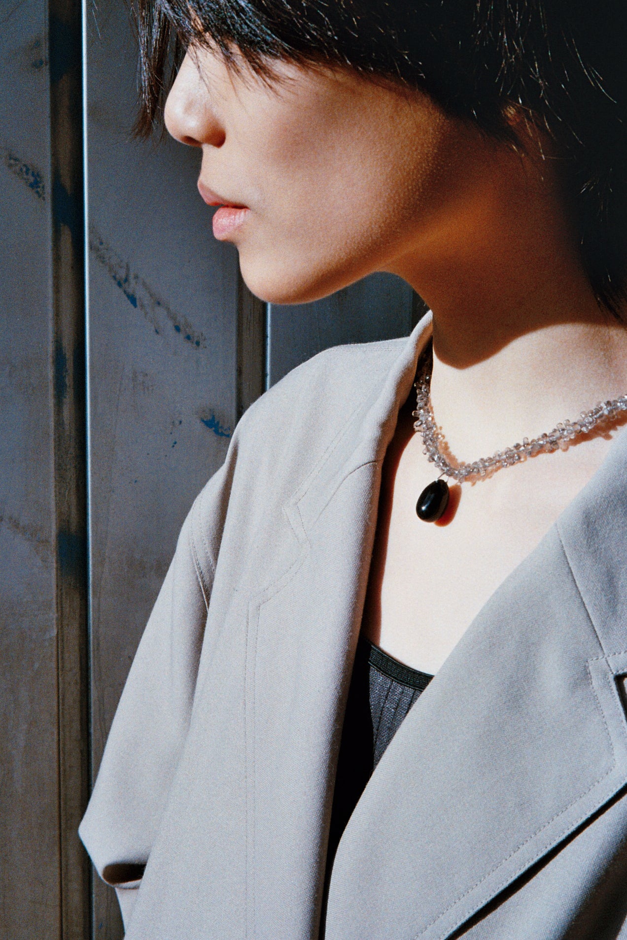 Corail necklace - Grey / Black