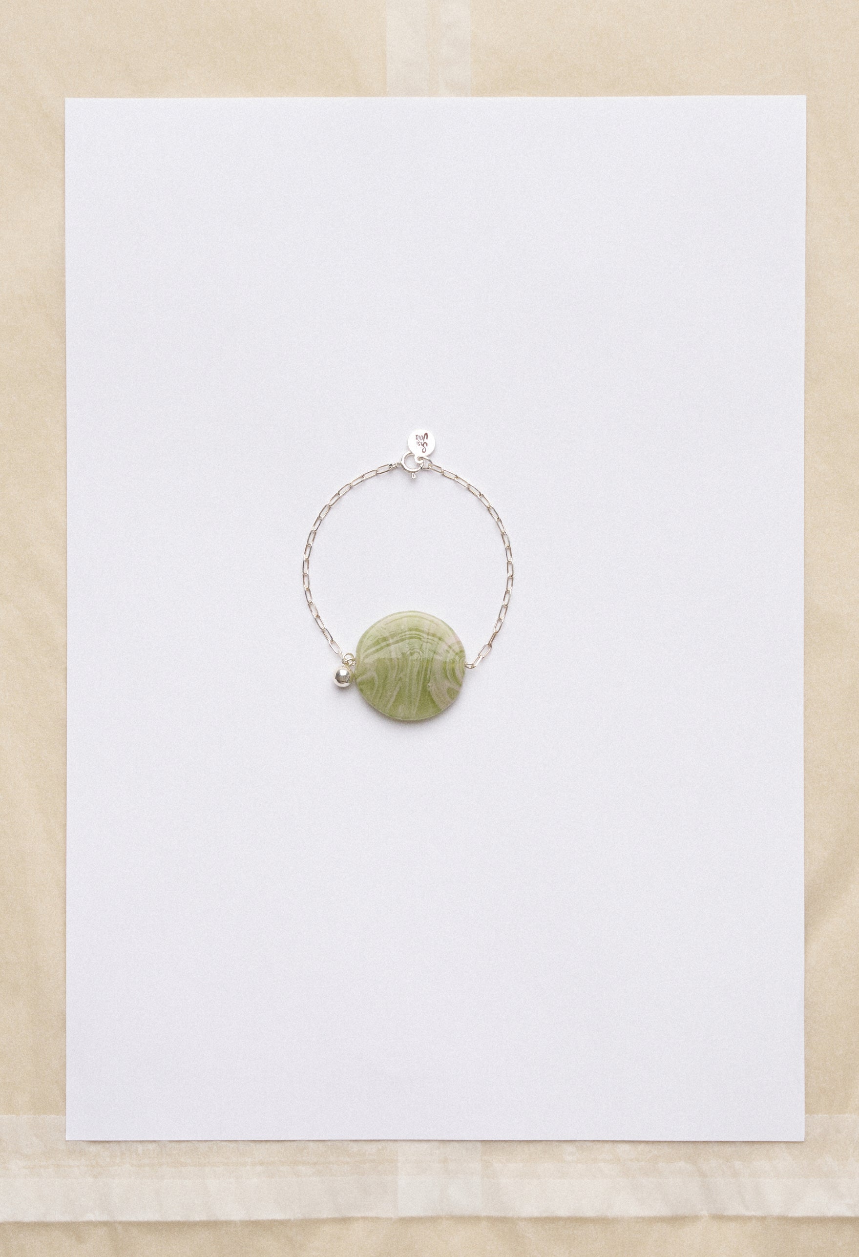 Gong bracelet - Marbled green