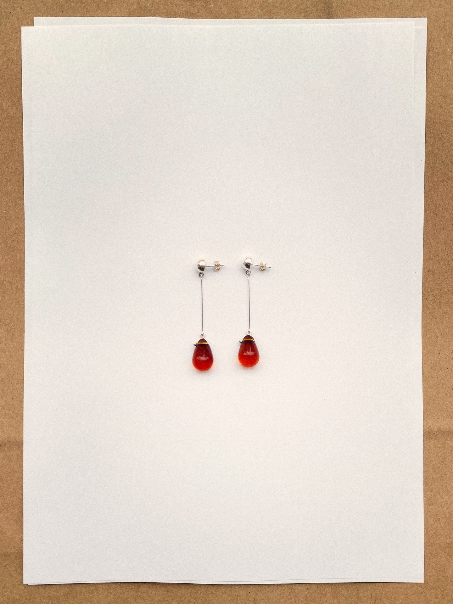 Gota Long earrings - Amber