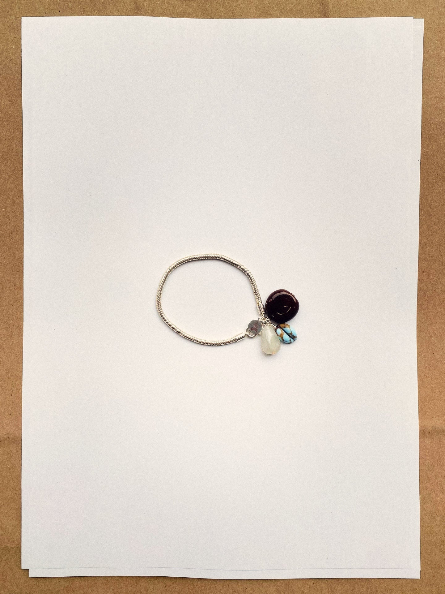 Clapio bracelet - Brown / Turcoco / Opaline white