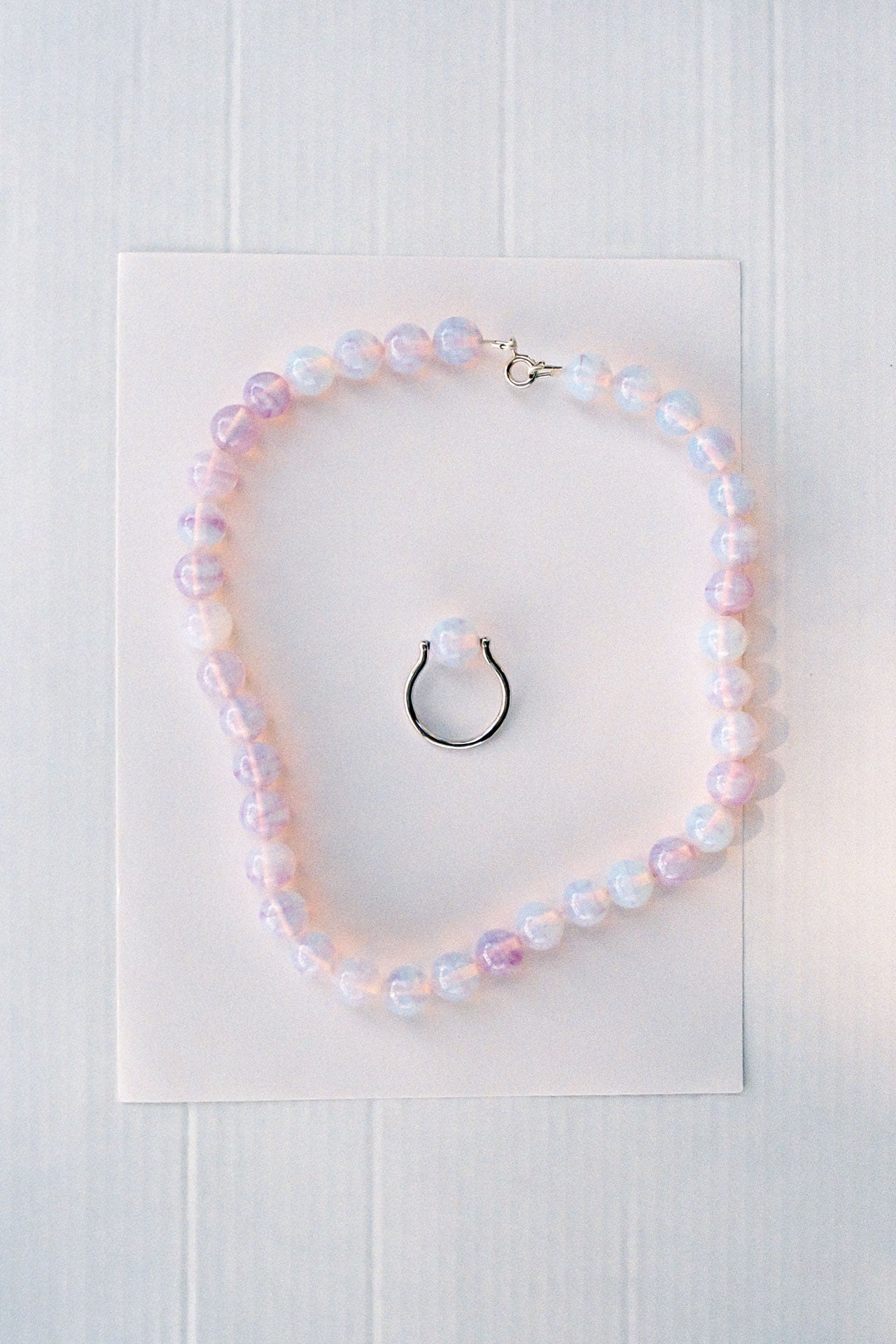 Marie necklace - Opaline pink