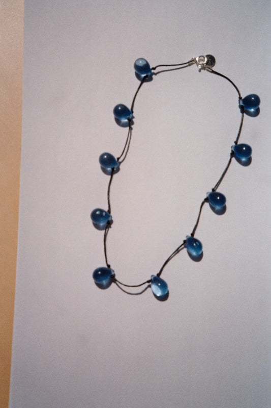 Noué necklace - Pale blue / Black