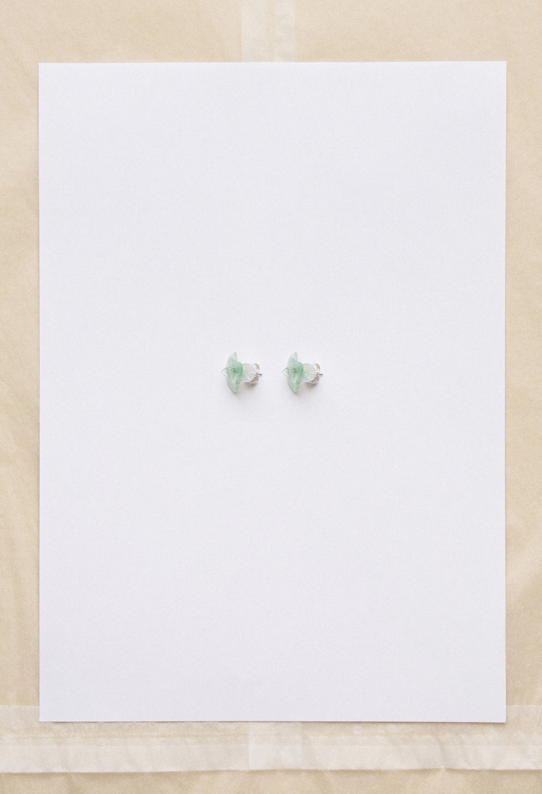 Pensée earrings - Opaline jade