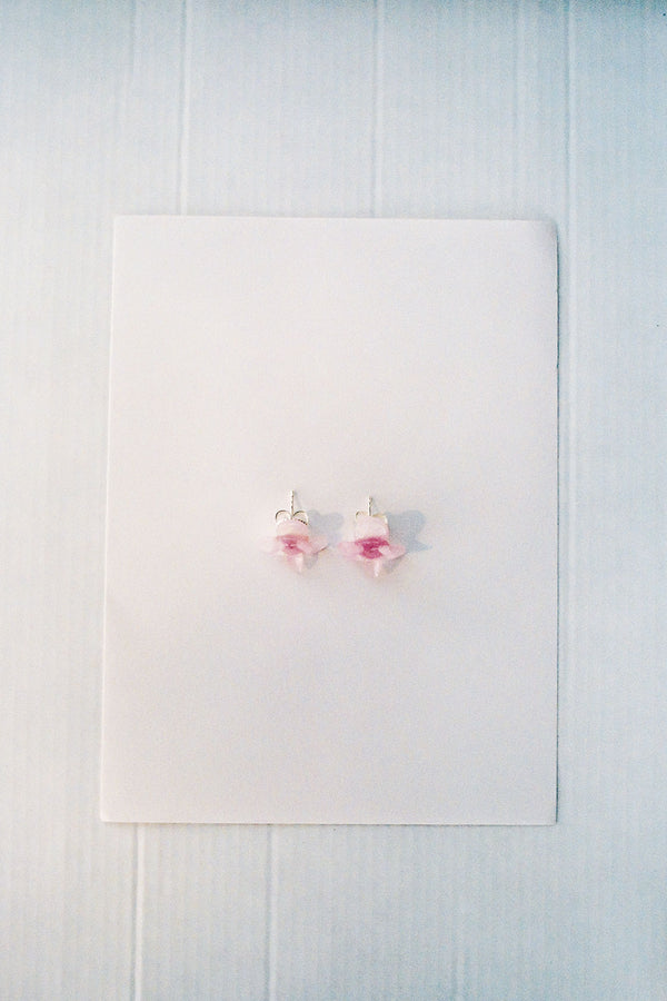 Pensée earrings - Opaline pink