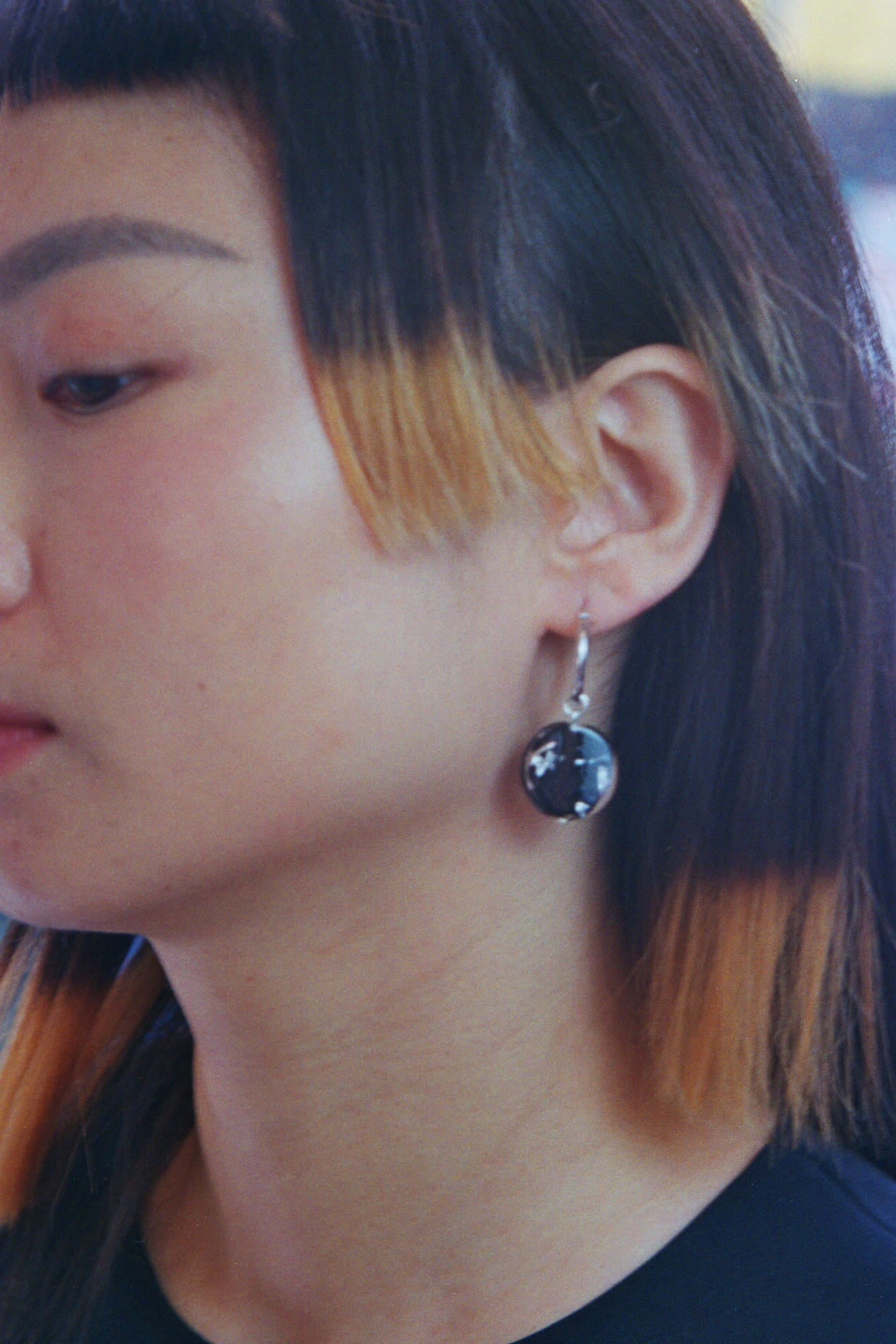 Piece earrings - Black / Clear / Silver