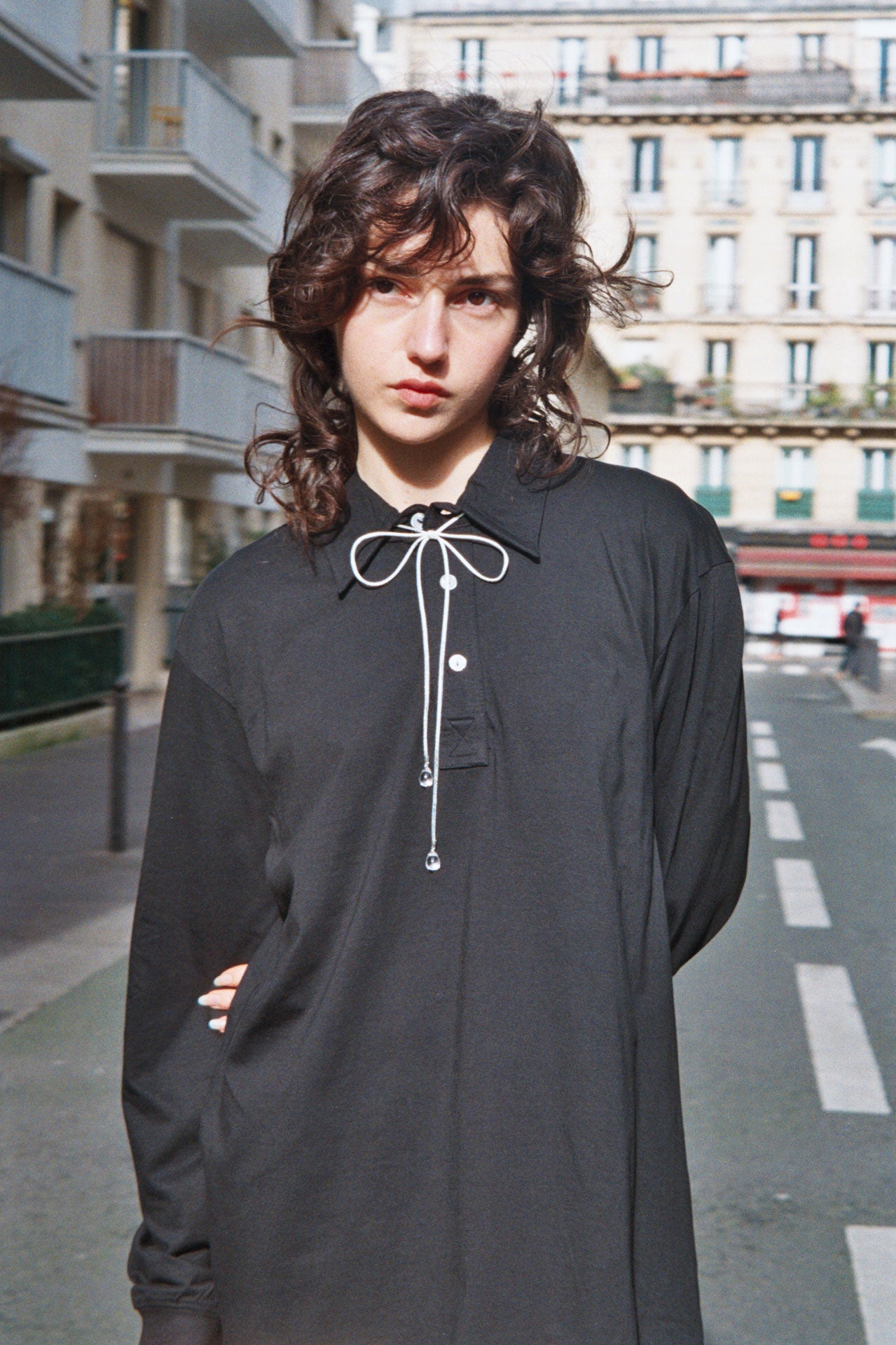 Long TAC TAC necklace - Cream