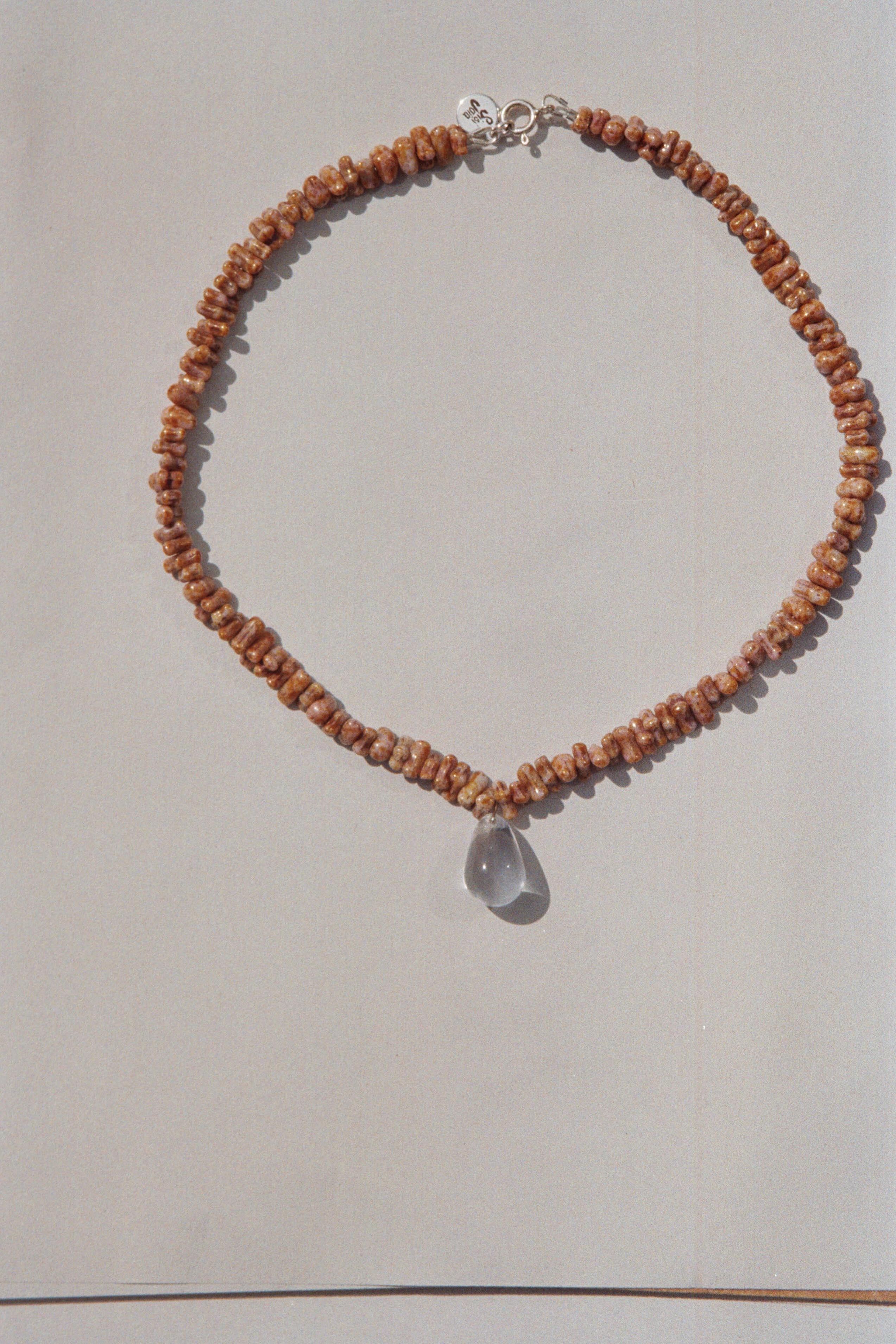 Corail necklace - Caramel / clear