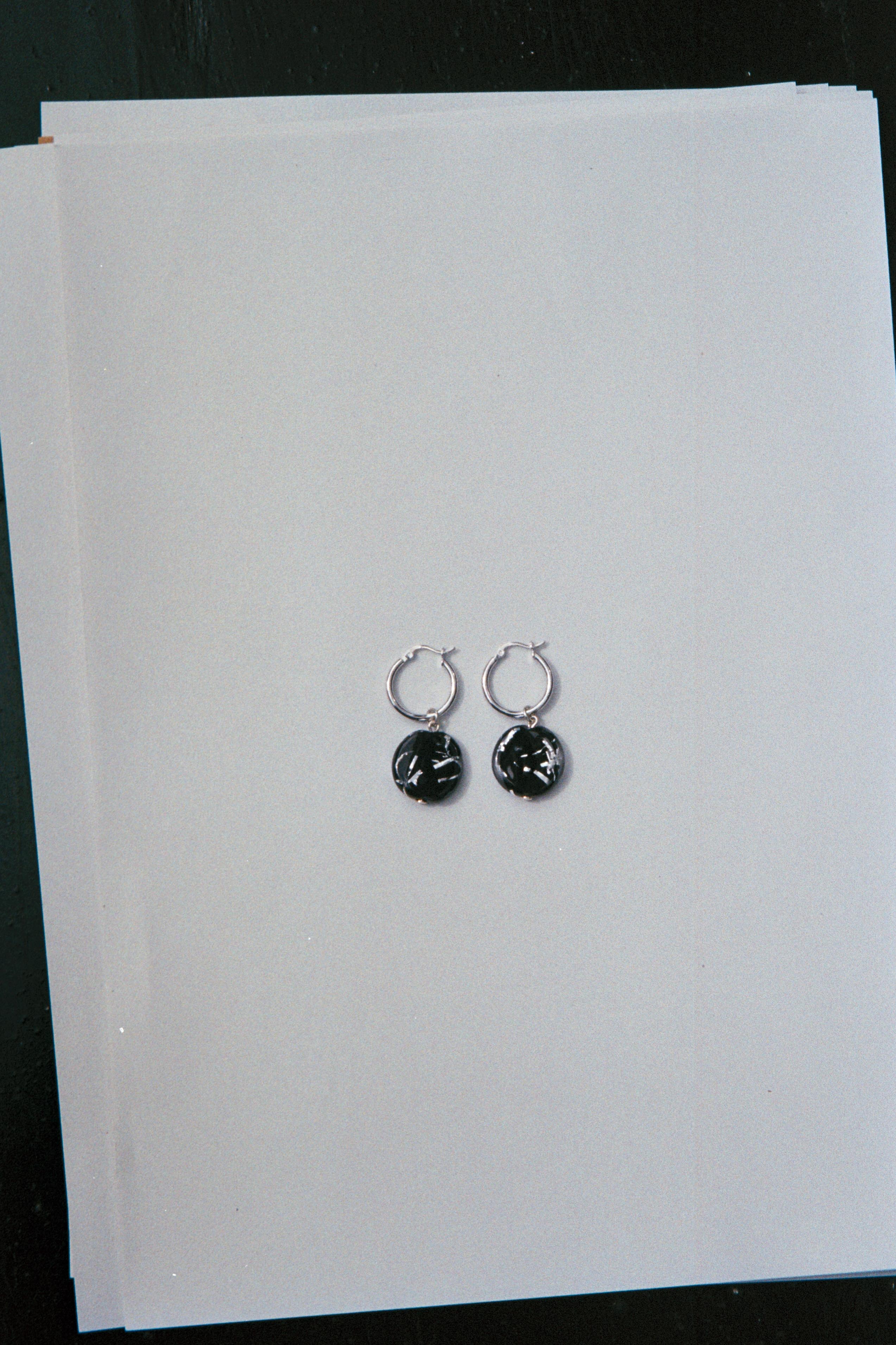 Piece earrings - Black / Clear / Silver