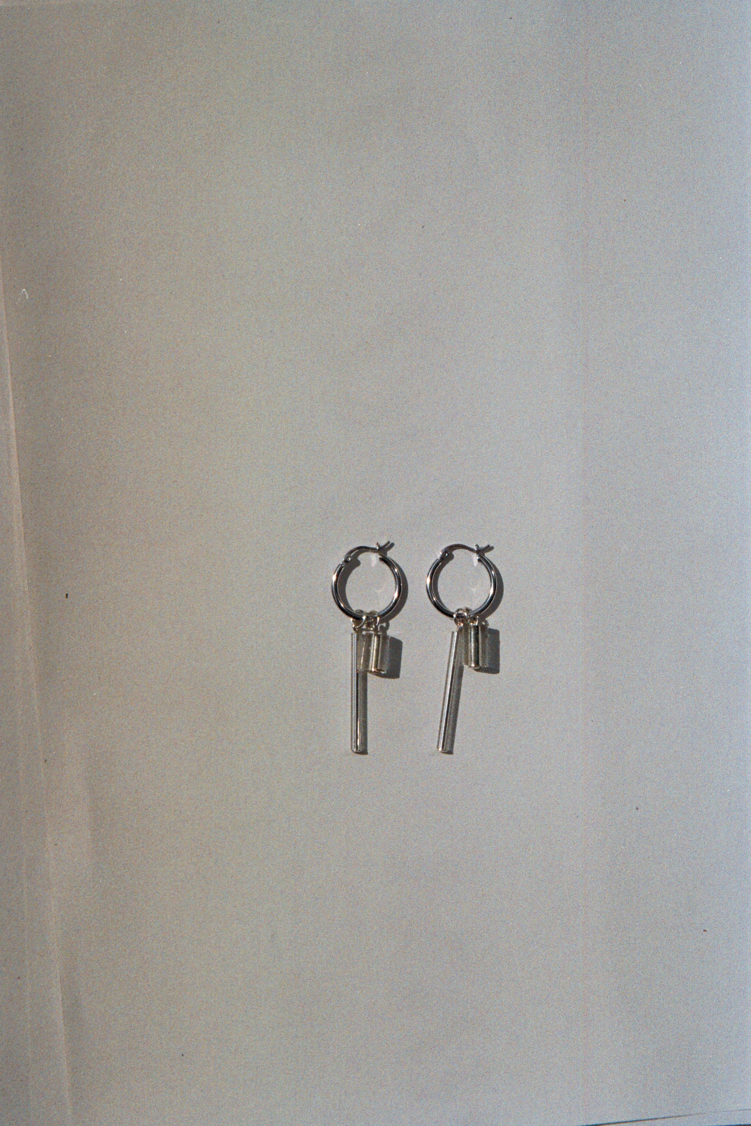 Tubes earrings - Silver