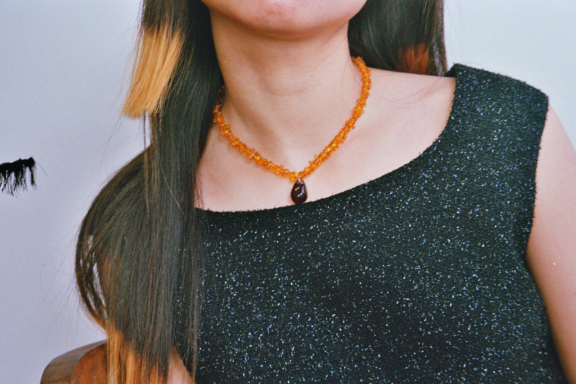 Corail necklace - Amber / Smoke