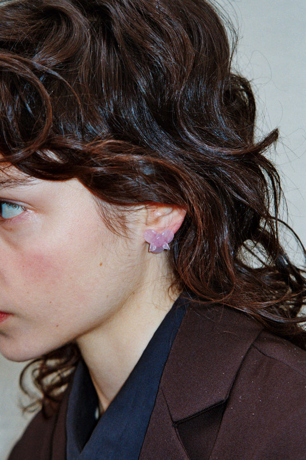 Pensée earrings - Opaline pink