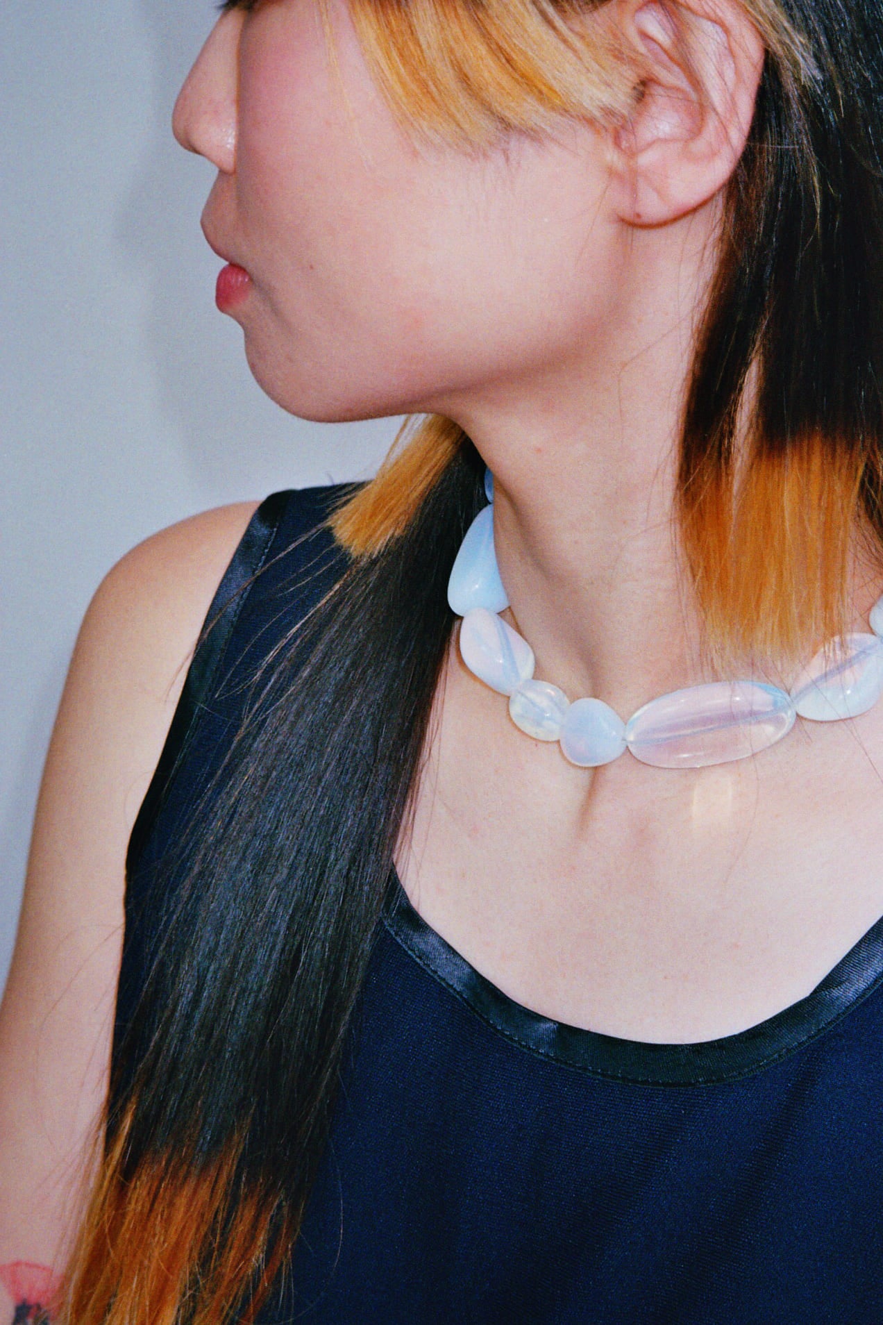 Opale necklace - opaline white