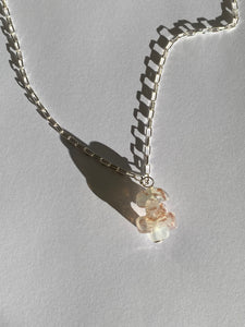 Aloe necklace - Opal white, copper dust