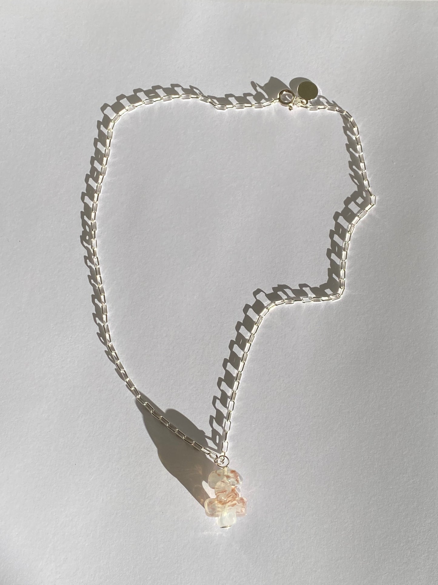 Aloe necklace - Opal white, copper dust