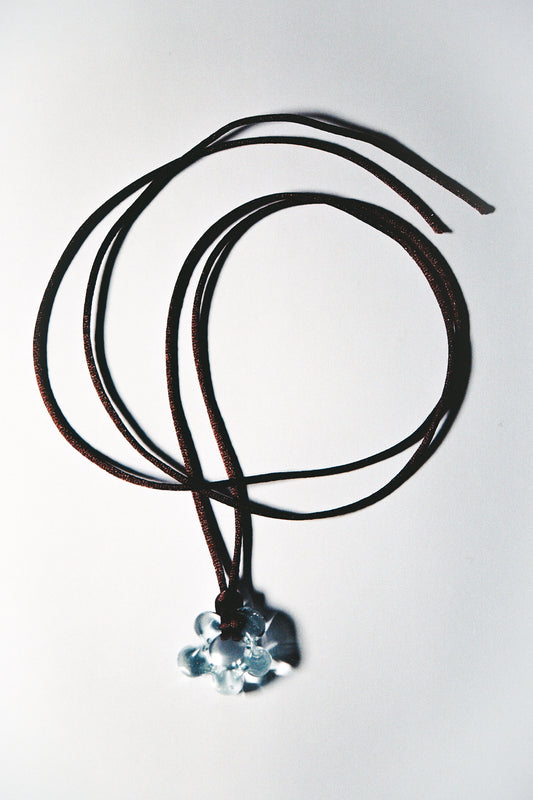 Fleur long necklace - Brown