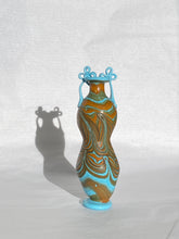 画像をギャラリービューアに読み込む, Phoenician glass vase - pale blue, orange and green
