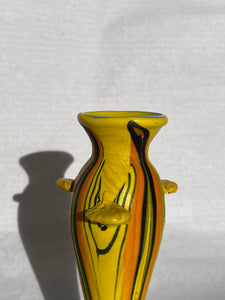Phoenician glass vase - yellow, orange and black