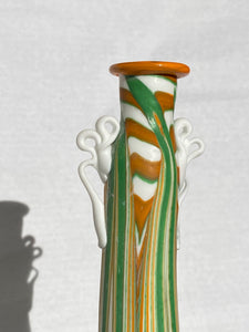 Phoenician glass vase - white, orange and green
