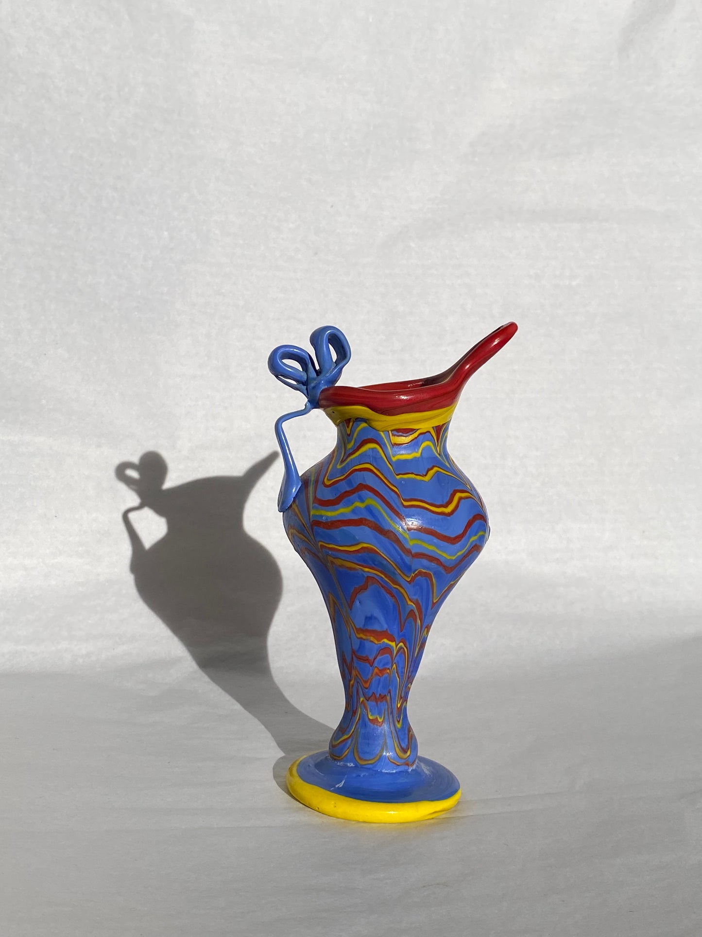 Phoenician glass vase - blue, red and yellow
