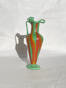 Phoenician glass vase - green, orange and red