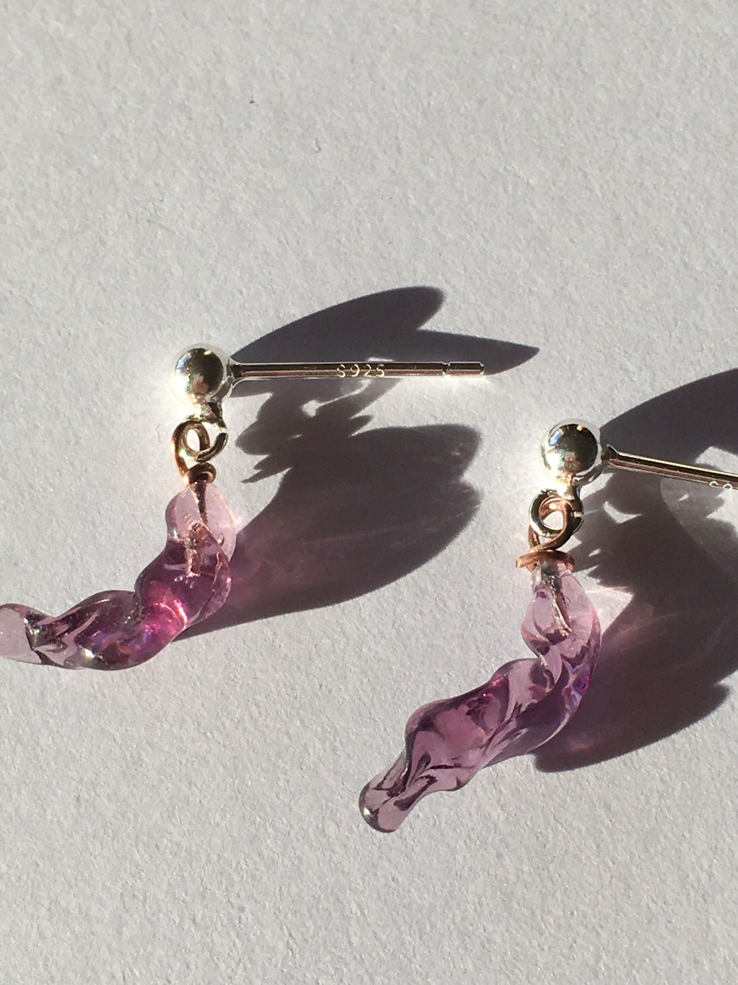 Mini nails glass pendants - Purple
