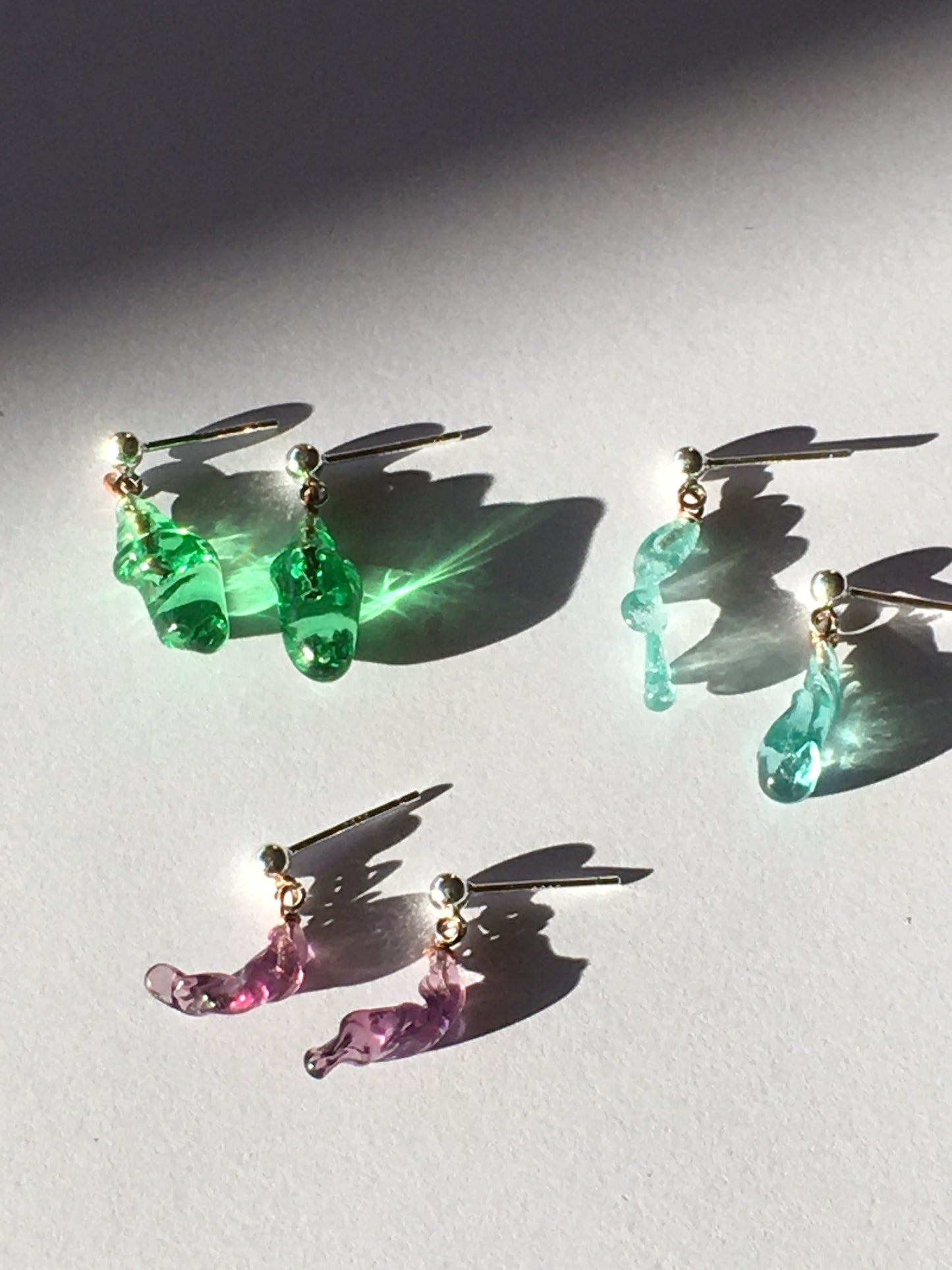 Mini nails glass pendants - Purple