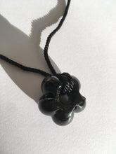 Load image into Gallery viewer, Fleur necklace Almost black / Black cord
