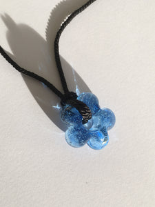 Fleur necklace Blue / Black cord
