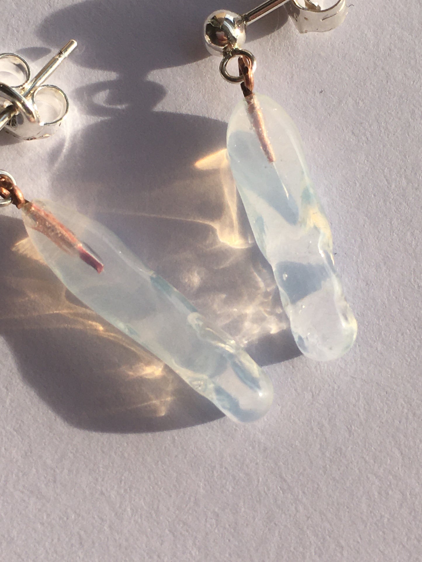 Mini nails glass pendants - Opaline