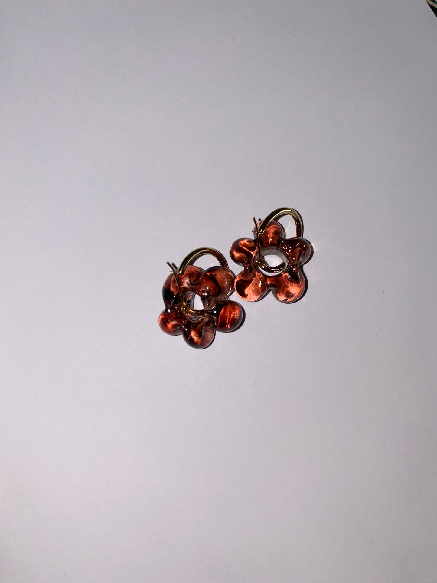 Mini Fleur earrings - Bourgogne