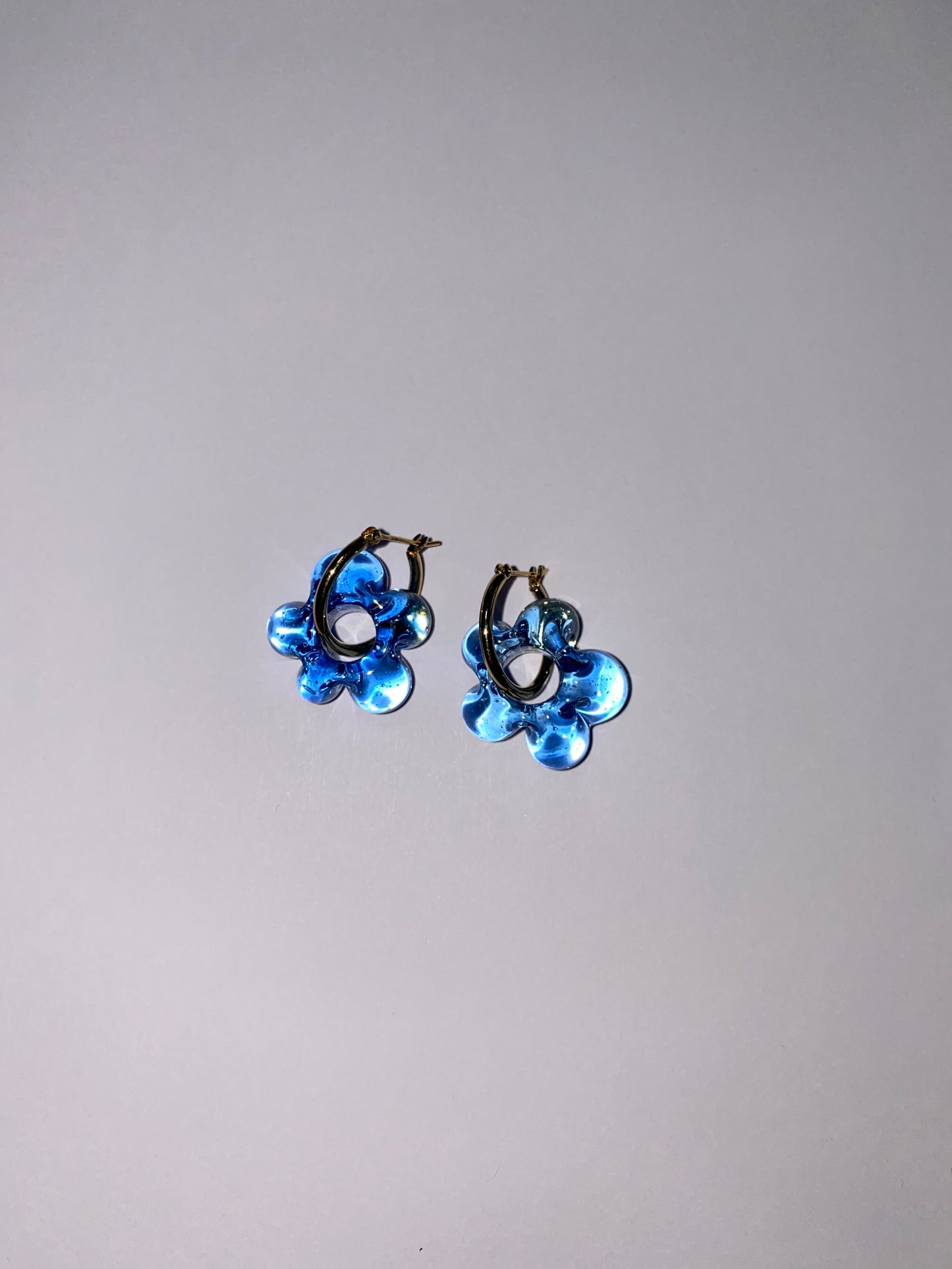 Mini Fleur earrings - Denim